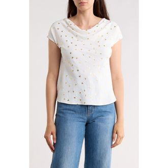 Renee C Heart Cowl Neck Top in Ivory at Nordstrom Rack, Size Medium