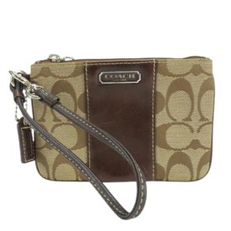 Coach Pre-owned Clutches, female, Beige, Size: ONE SIZE Pre-owned Signature Canvas Leather Pouch