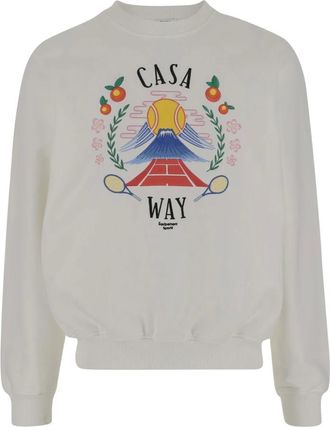 Casablanca Heren, Sweatshirts & Hoodies, Wit, Maat: S Katoen