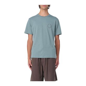 Emporio Armani T-Shirts, male, Green, L, Relaxed Fit Short Sleeve Basic T-Shirt with Graphic