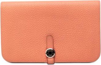Herm&egrave;s Pre-owned Dogon Duo Portemonnee - Dames - Vintage Accessoires - Oranje - ONE Size - Leer - Vintage
