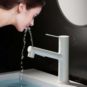 OEM Grifo Para Lavabo De Ba&ntilde;o Con Cabezal Rociador Extra&iacute;ble (blanco), Grifo Monomando, Tres Modos De Flujo De Agua Con Ca&ntilde;o Giratorio, Ca&ntilde;o Multifunci&oacute;n 