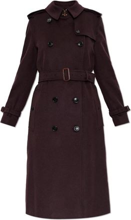 Burberry Kensington Cashmere Coat - Dames - Trenchcoats - Paars - XS - Katoen - Jassen