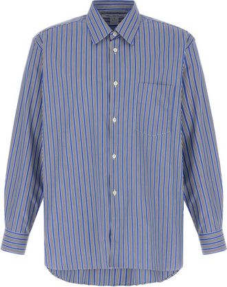 Comme Des Gar&ccedil;ons Blue Regular Striped Shirt