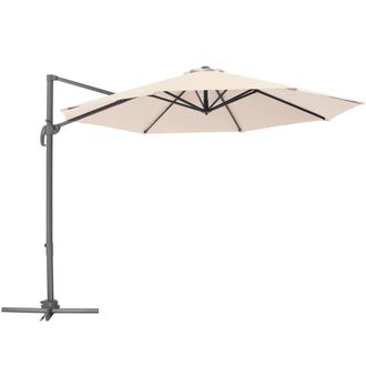 TecTake Parasol protecci&oacute;n UV 50+, &oslash; 300 cm con pedal y funda, beige