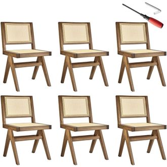 TecTake Accent Chair Lizzy Set Of 6 - Light Oak | Size: 6 Pack