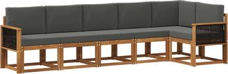 vidaXL Conjunto De Sof&aacute;s De Exterior 6 Uds. Natural Y Antracita Vidaxl