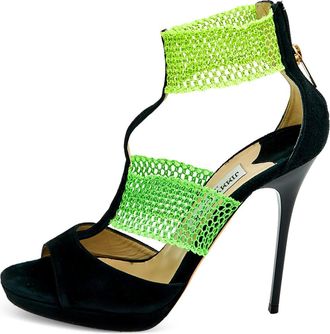 Jimmy Choo London 120mm suede panelled sandals - Black