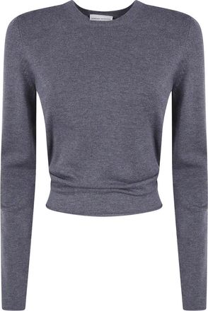 Semicouture Kristy Naked Back Round Neck Sweater - Knitwear - Mujer - Gris - XS