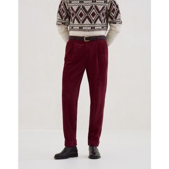 Brunello Cucinelli Mens Purple Corduroy Trousers, Size 52