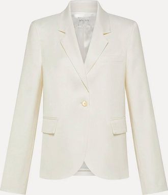 Forte_Forte Womens Slubbed Boxy Jacket In Giglio Cream