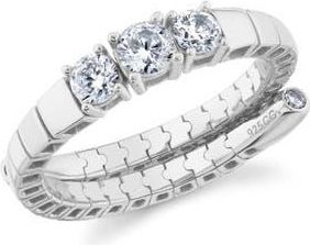 Crislu Pure Flex Graduated Cubic Zirconia Ring in Pure Platinum /Clear Stone at Nordstrom, Size Medium