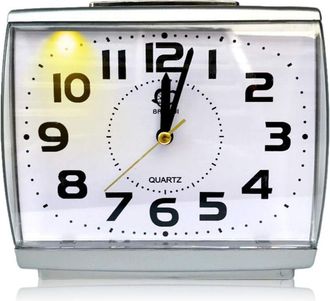 OEM Sveglia Analogica, Sveglia Quadrata Di Grandi Dimensioni, Movimento Silenzioso Di Alta Qualit&agrave;, Specchio In Plastica Trasparente, Con Luce Notturna, S