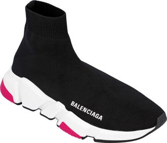 Balenciaga Womens Speed Sneaker Black Magenta Nylon - Size EU 38