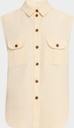 Blazé Milano Savannah Pekin Sleeveless Button-Down Shirt
