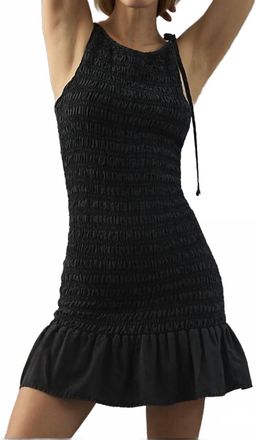 Bella Dahl Smocked Sleeveless Dress In Black