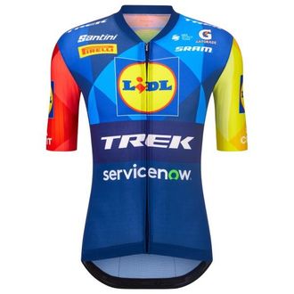 Santini Lidl Trek Team Original Jersey Velotrikot f&uuml;r Herren | blau