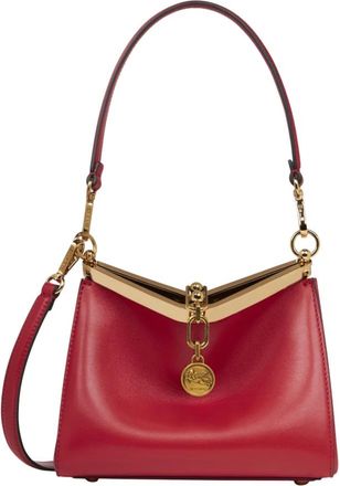 Etro Rode Leren Mini Kettingtas - Dames - Schoudertassen - Rood - ONE Size - Leer - Tassen