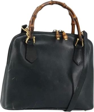 Gucci Pre-owned Handbags, female, Black, Size: ONE SIZE Pre-owned Leather Handbag