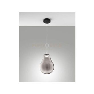 Fabas Luce Noa sospensione fume 1 luce in vetro attacco led cct 14W - 1510 lm- 2700K - 3000K - 4000K dimmerabile