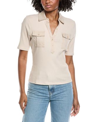 Shelli Segal Patch Pocket Short Sleeve Sweater