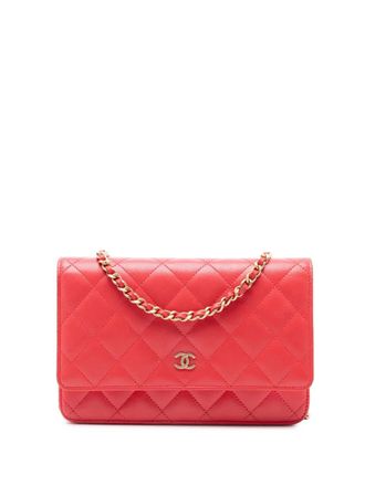 Chanel 2019 CC gewatteerde Wallet on Chain crossbodytas van lamsleer - Rood