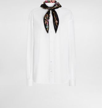 Dolce & Gabbana Poplin Shirt With Silk Scarf - Woman Shirts And Tops White 36