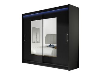 Mirjan24 Armario Closico 106, Negro, 215x180x58cm, Puertas De Armario: Correderas, N&uacute;mero De Estantes: 0, Led