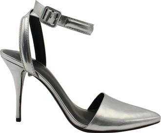 Alexander Wang Ankle Strap Metallic Pumps in Silver Patent Leather