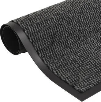 vidaXL Vidaxl - Alfombra De Entrada Rectangular De Nudo 120x180 Cm Antracita
