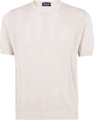 Drumohr T-shirt con inserti in rete - Toni neutri