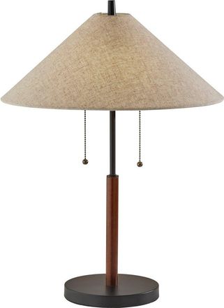 Adesso Palmer Table Lamp in Black /Walnut Wood at Nordstrom