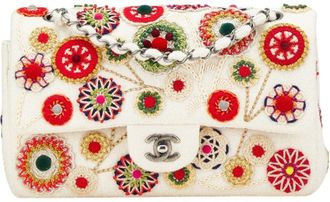 Chanel Matelasse Cotton Handbag Shoulder Bag (Pre-Owned)