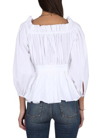 Alexander McQueen Cotton Poplin Blouse - White