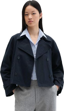 Marc O'Polo Kurzjacke MARC OPOLO, Damen, Gr. 36, deep night blau, Twill, Obermaterial: 100% Baumwolle, relaxed fit kurz, Jacken Kurzjacke, Trenchjacke relaxed aus