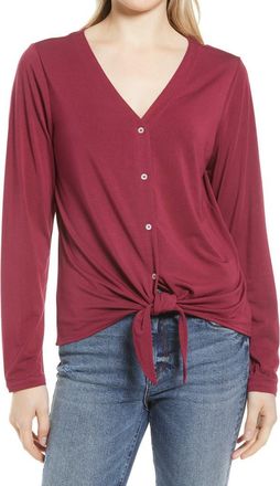 Tommy Bahama Kauai Tie Front Top in Rhododendron at Nordstrom, Size Small