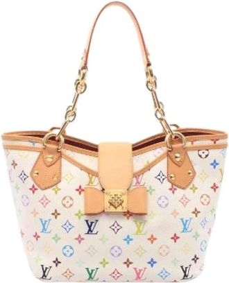 Louis Vuitton Pre-owned Annie MM Monogram Multicolore Coated Canvas Tote Bag - Dames - Vintage Shopper - Veelkleurig - ONE Size - Leer - Vintage