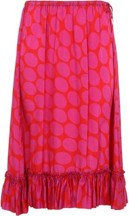 Dries Van Noten Samila Midi Rok - Dames - Midirokken - Roze - M - Leer - Rokken