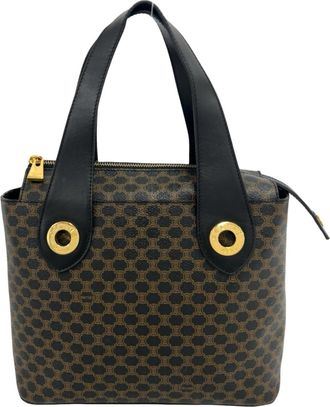 Celine Black Brown Leather Pvc Handbag Tote Bag (Pre-Owned)