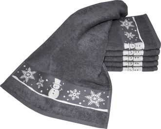 Dyckhoff Gästehandtücher »Schneemann« Made in Germany (6 Gästetücher)