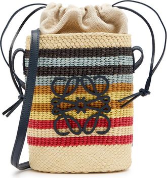Loewe X Paulas Ibiza Striped Iraca Palm Leaf Cross-body bag - Multicoloured - One Size