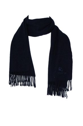 Burberry Pre-owned Mens blue cashmere scarf with embroidery - One Size