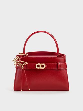 Charles & Keith Aubrielle Horse-Motif Belted Top Handle Bag