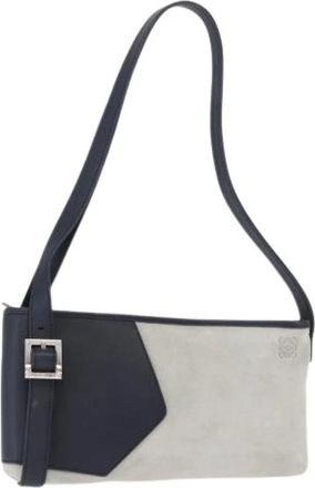 Loewe Pre-owned Suede Shoulder Bag - Dames - Vintage Schoudertas - Grijs - ONE Size - Vintage