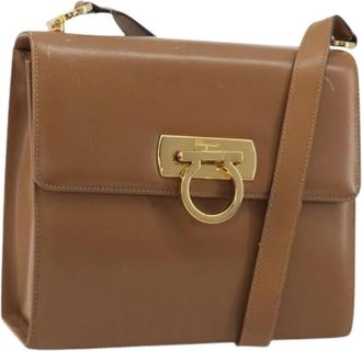 Ferragamo Pre-owned Shoulder Bag - Dames - Vintage Schoudertas - Bruin - ONE Size - Leer - Vintage