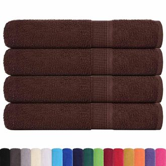 vidaXL Asciugamani 4 Pz Marrone 100x200 Cm 360 G/m&sup2; 100% Cotone - Vidaxl
