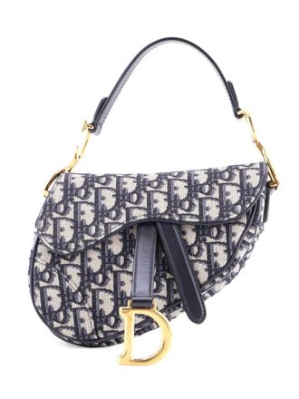 Dior Saddle Handbag Oblique Canvas Mini shoulder bag - Blue
