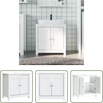vidaXL Vidaxl Mueble De Lavabo Ba&ntilde;o Berg Madera Maciza Pino Blanco 60x34x59cm