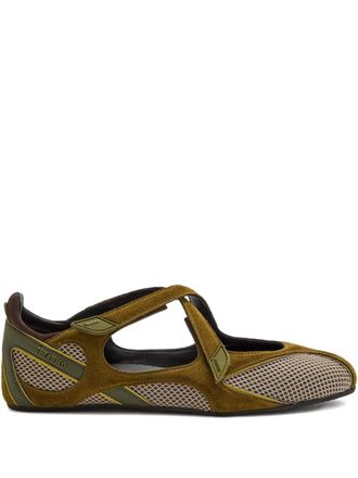 The Attico Floor 01 cross-strap ballet flats - Green