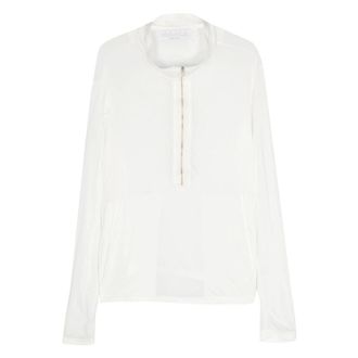 RANRA Ranra, Tops, Heren, Wit, L, Sidur Half-Zip Modal Sweatshirt
